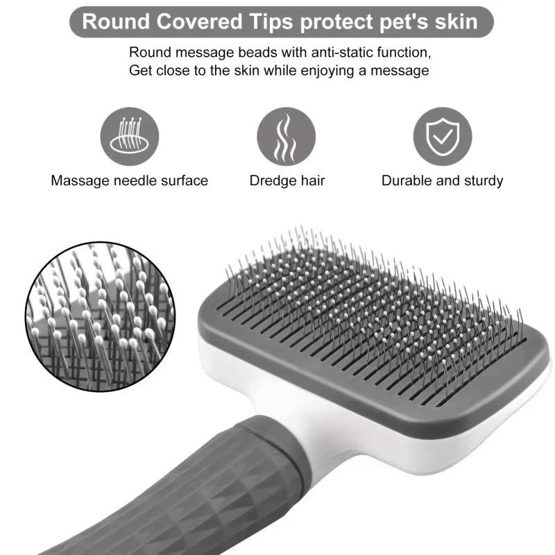 One-Click Pet Grooming Brush