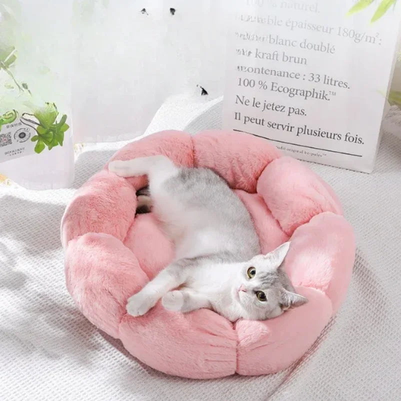 Flower-Shaped Cozy Pet Bed
