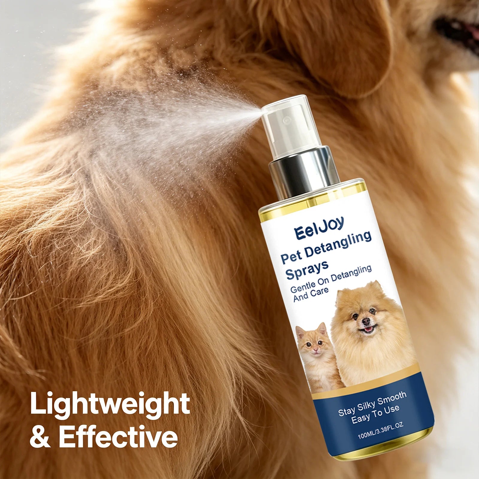 Pet Hair Care Spray Moisturizing Cleaning Dirt Reduce Knotting Smoothing Hair Natural Shine Refreshing Fragrance Pet Conditioner