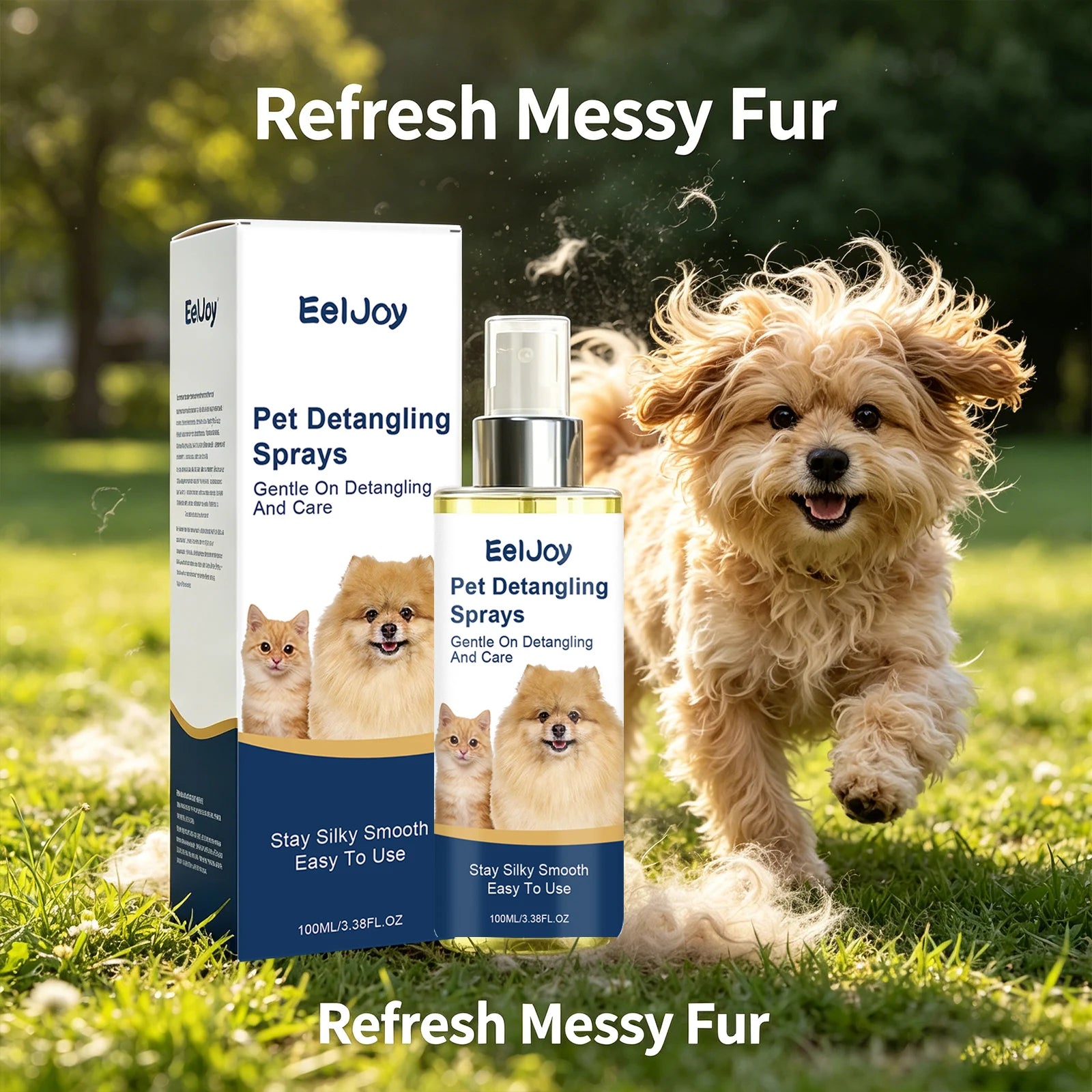 Pet Hair Care Spray Moisturizing Cleaning Dirt Reduce Knotting Smoothing Hair Natural Shine Refreshing Fragrance Pet Conditioner