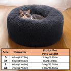 Soft Pet Cat Bed Pad Plush Warm Faux Fur dog Calm Bed Donut Round Bed Comfortable Sleeping Washable for Small Medium Dog and Cat
